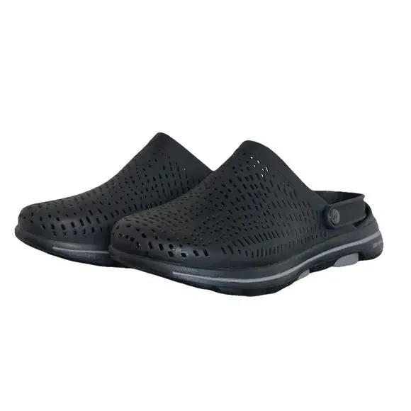 Skechers Women Foamies GO WALK Backstrap Athletic Mules Black Perforated EUC 10 - Picture 3 of 6